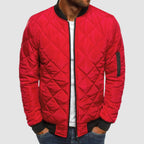 heren slim fit overgangsjas met revers in rood