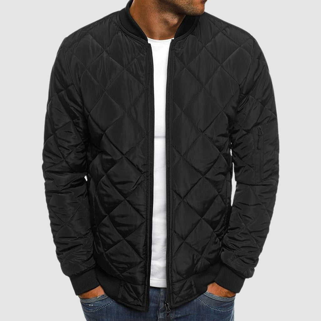 heren slim fit overgangsjas met revers in zwart