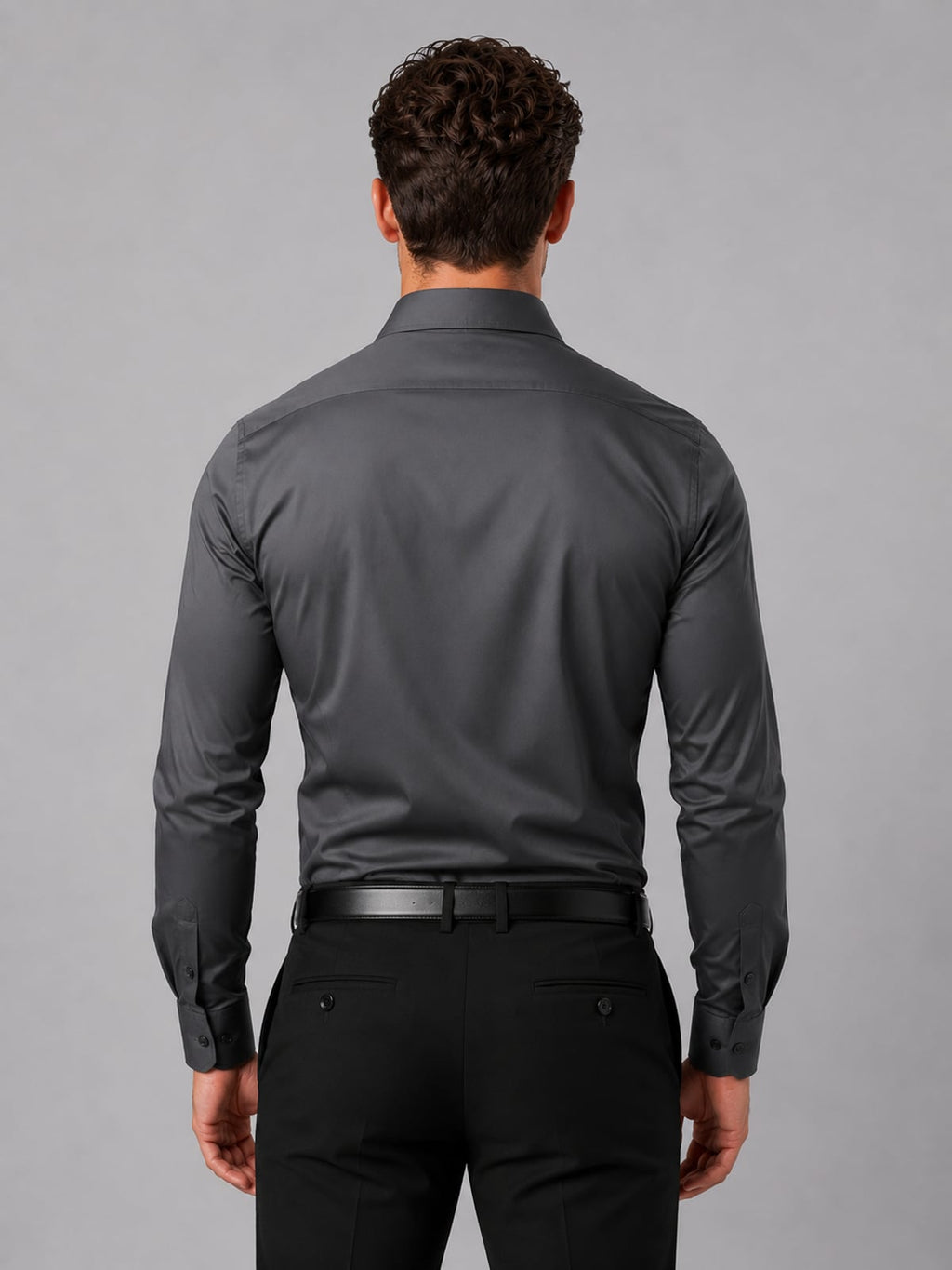 heren slim fit overhemd met spreidkraag en knoopsluiting