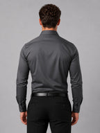 heren slim fit overhemd met spreidkraag en knoopsluiting