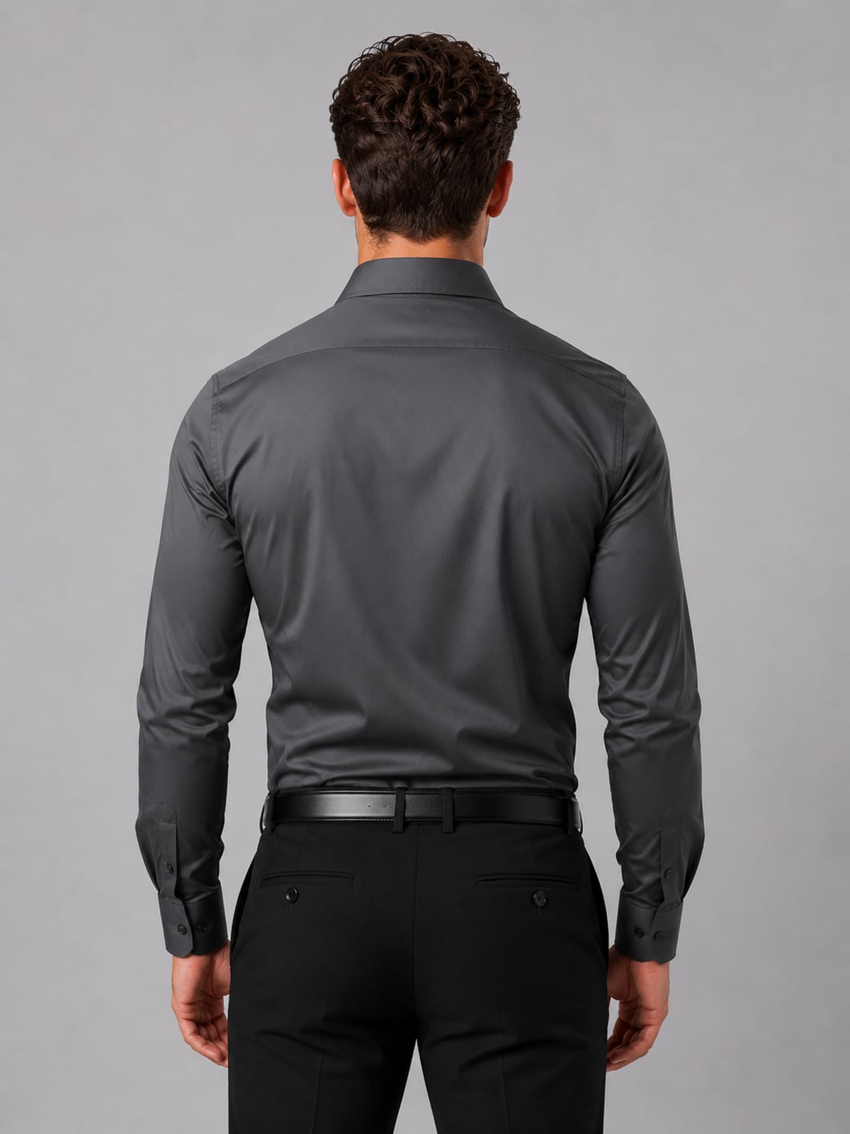 heren slim fit overhemd met spreidkraag en knoopsluiting