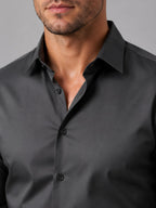 heren slim fit overhemd met spreidkraag en knoopsluiting