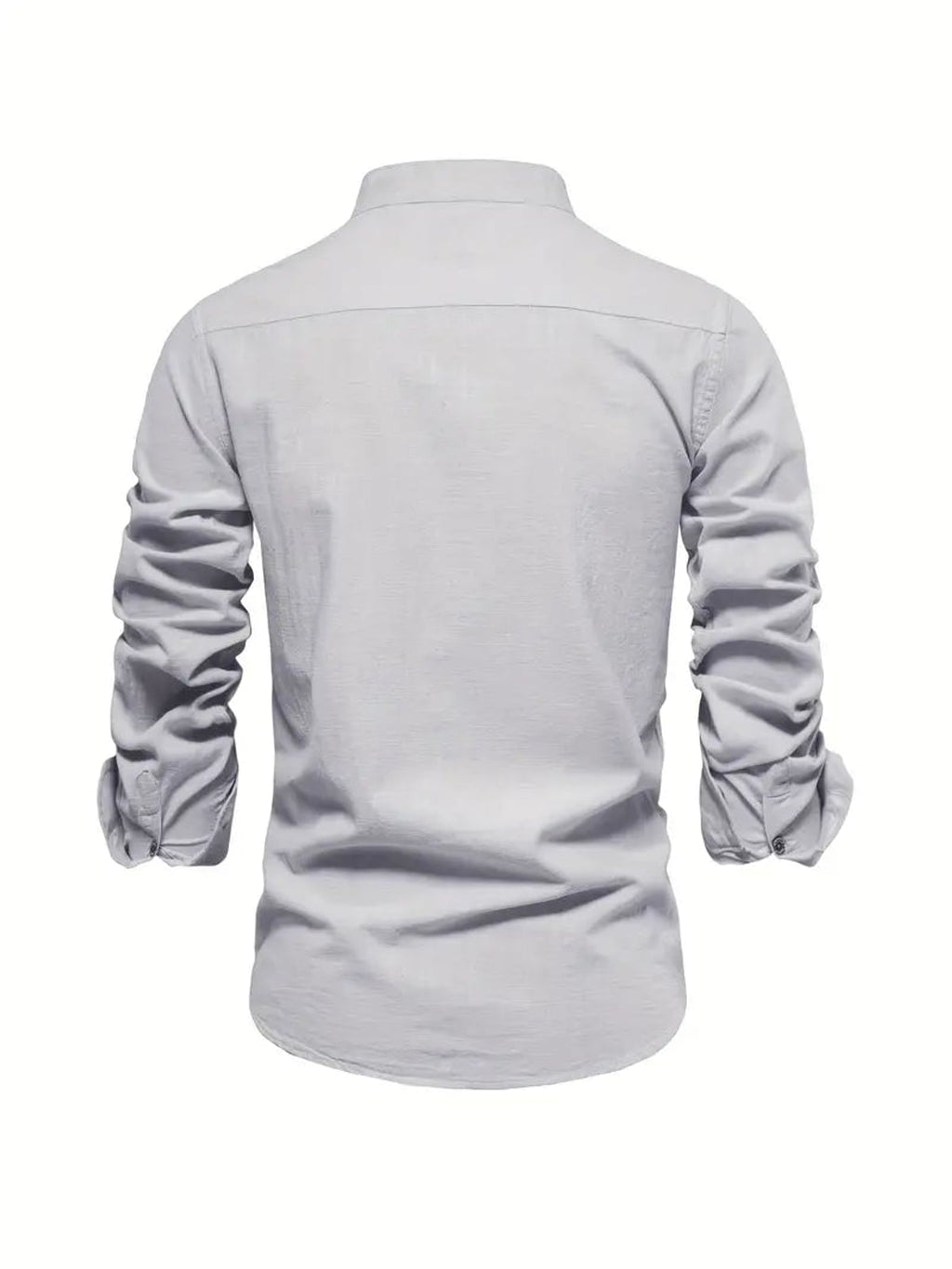 heren slim fit overhemd met staande kraag