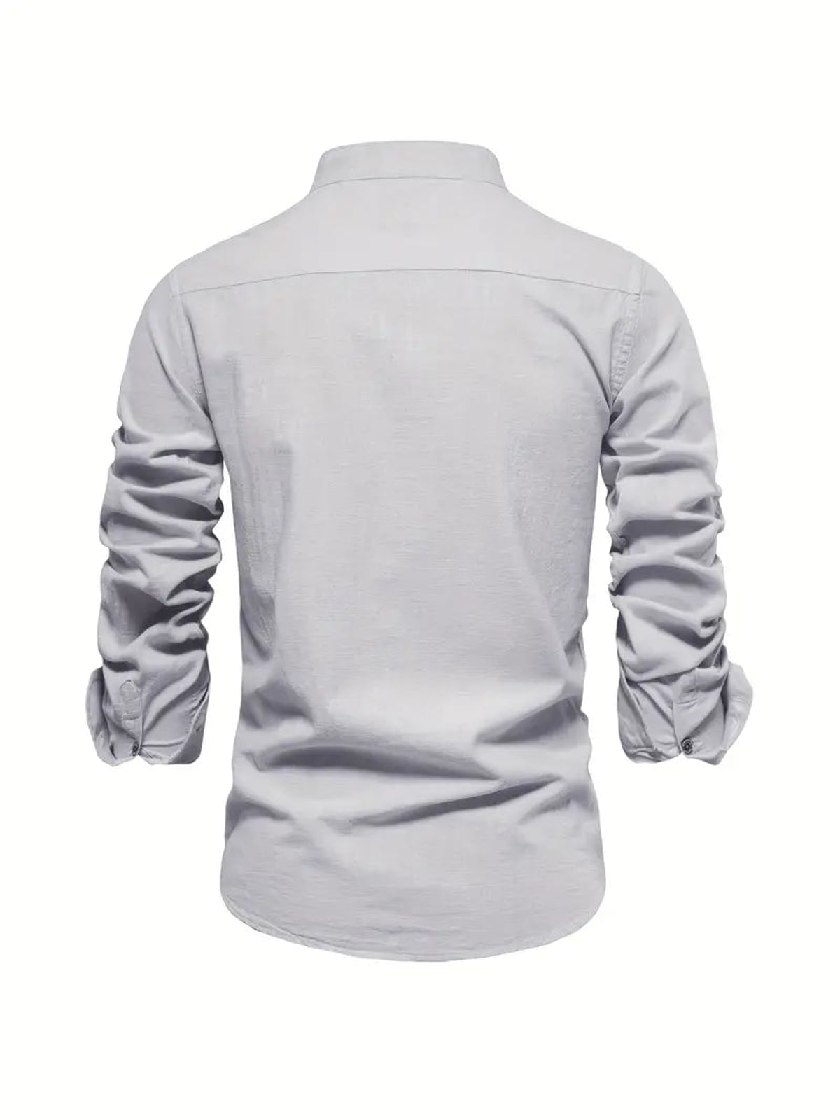 heren slim fit overhemd met staande kraag
