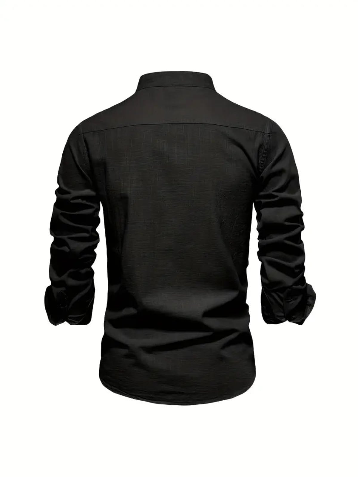 heren slim fit overhemd met staande kraag