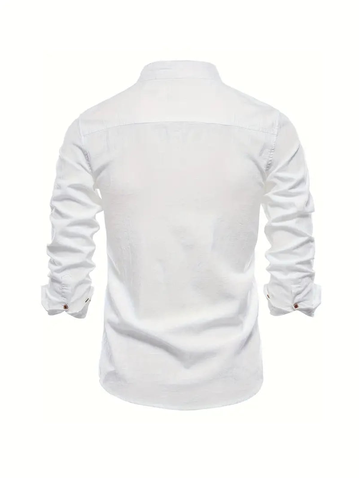 heren slim fit overhemd met staande kraag