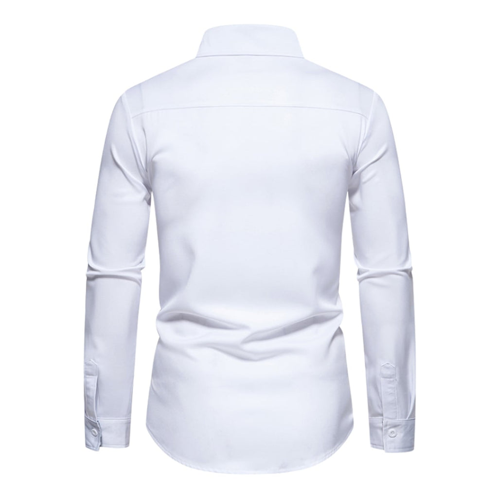 heren slim fit polo met lange mouwen