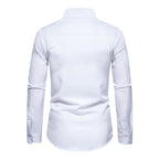 heren slim fit polo met lange mouwen