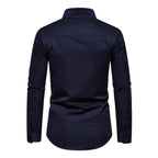 heren slim fit polo met lange mouwen