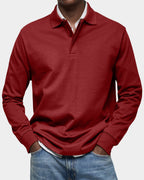 heren slim fit poloshirt wilson met lange mouwen en rekbaar materiaal in rood