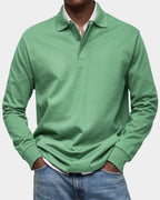 heren slim fit poloshirt wilson met lange mouwen en rekbaar materiaal in groen