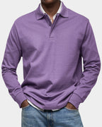 heren slim fit poloshirt wilson met lange mouwen en rekbaar materiaal in paars