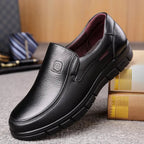heren slip-on loafer met brede neus in zwart
