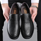heren slip-on loafer met brede neus in zwart gat