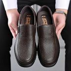 heren slip-on loafer met brede neus in bruin gat