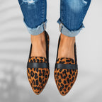 heren slip-on mocassin met ronde neus in geel/oranje