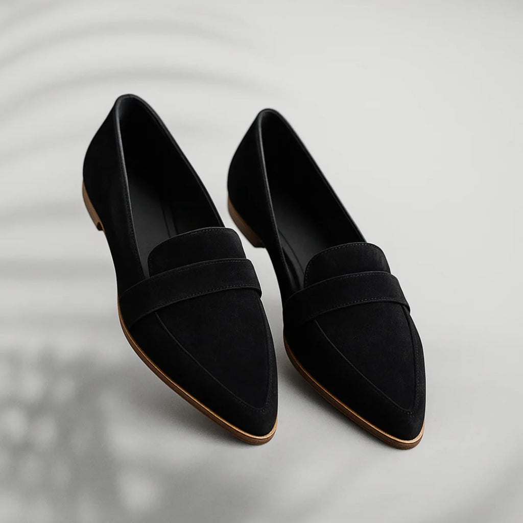 heren slip-on mocassin met ronde neus in zwart