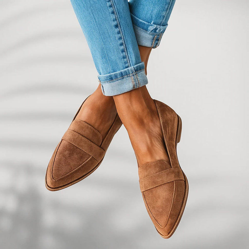 heren slip-on mocassin met ronde neus in khaki
