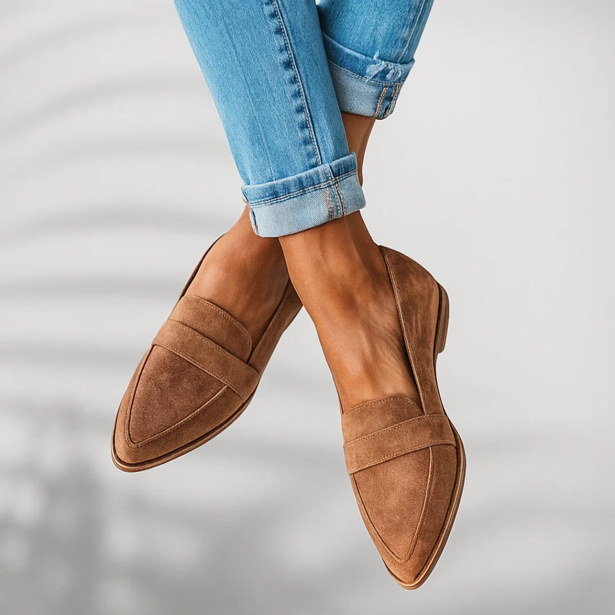 heren slip-on mocassin met ronde neus in khaki
