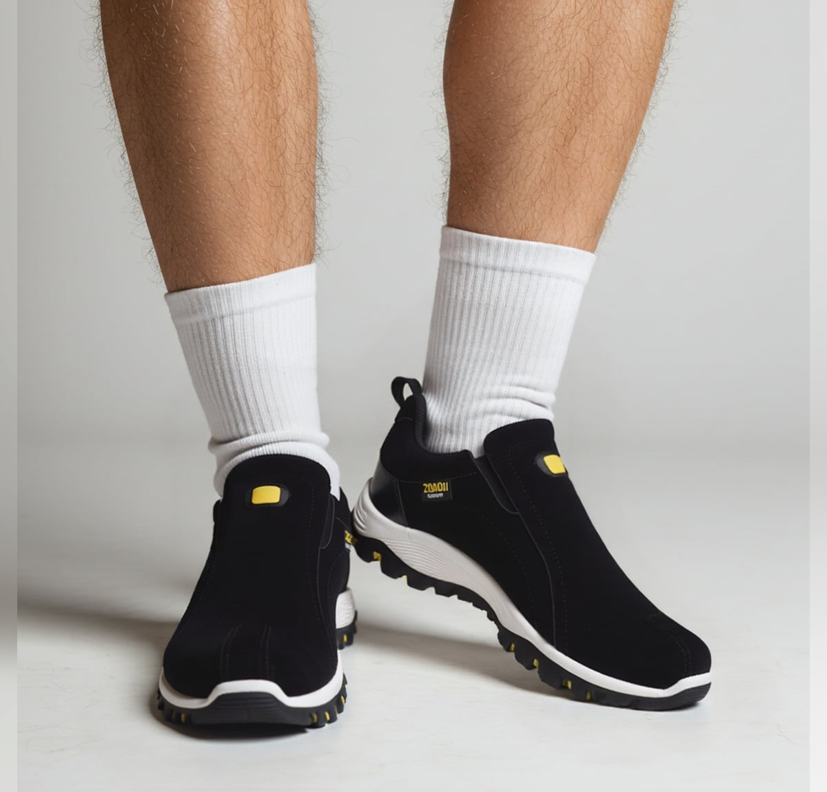 heren slip-on wandelschoen in zwart