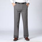 heren straight fit pantalon met bandplooien in grijs