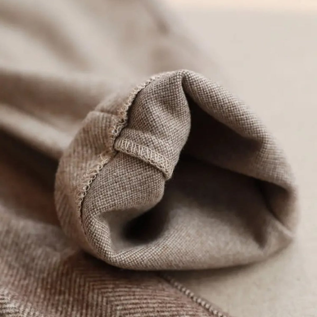 heren tailored fit broek met visgraatpatroon