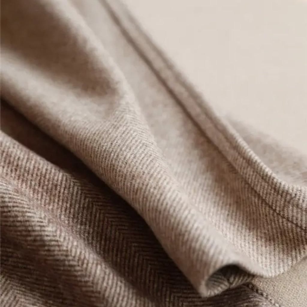 heren tailored fit broek met visgraatpatroon