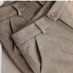 heren tailored fit broek met visgraatpatroon