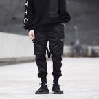 heren tapered tactical cargobroek zwart