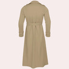 heren trenchcoat met ceintuur en dubbele rij knopen in kaki