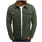 heren trucker jas met hemdkraag in groen