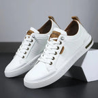 heren two-tone sneakers met lage top in wit/bruin