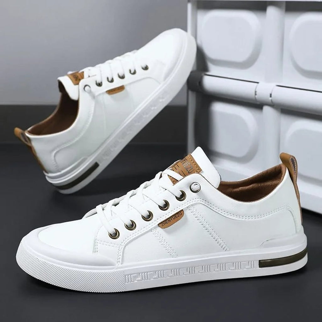 heren two-tone sneakers met lage top