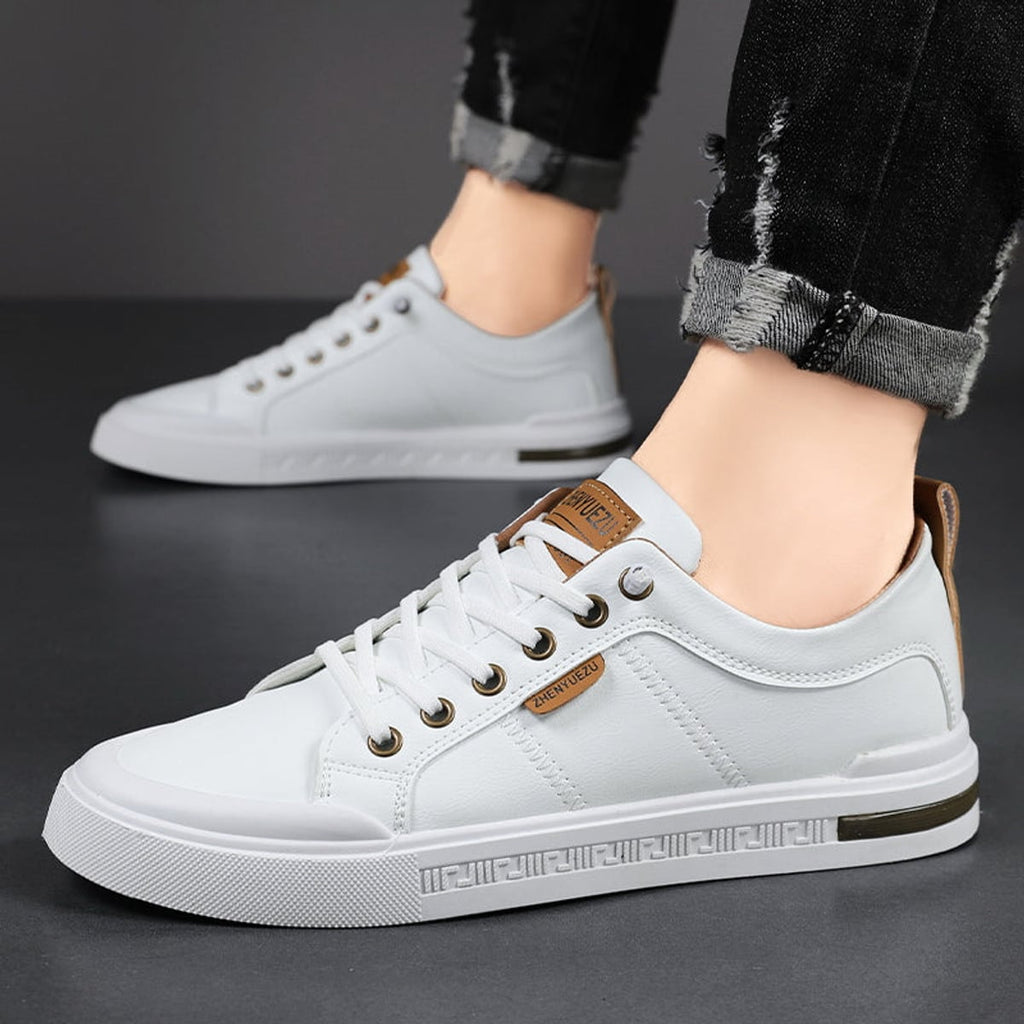 heren two-tone sneakers met lage top