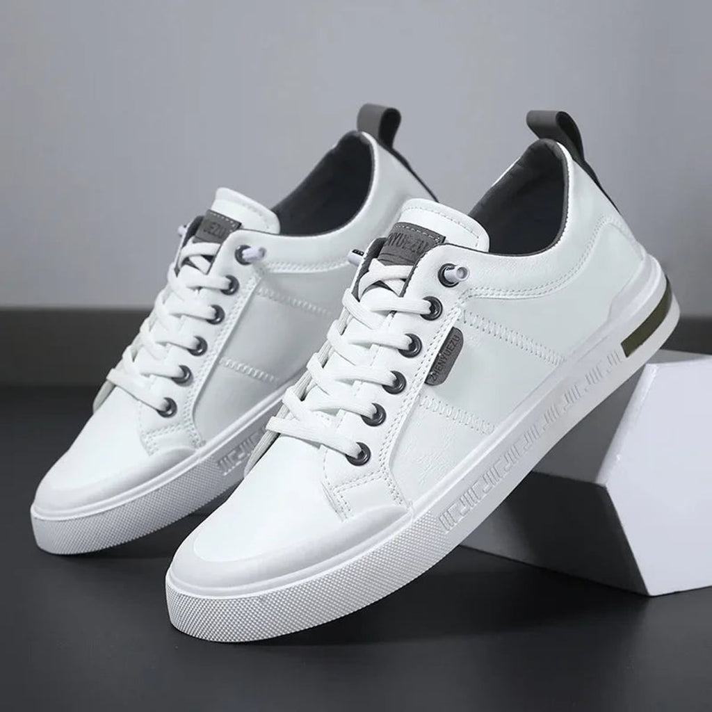 heren two-tone sneakers met lage top in wit/grijs