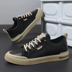 heren two-tone sneakers met lage top