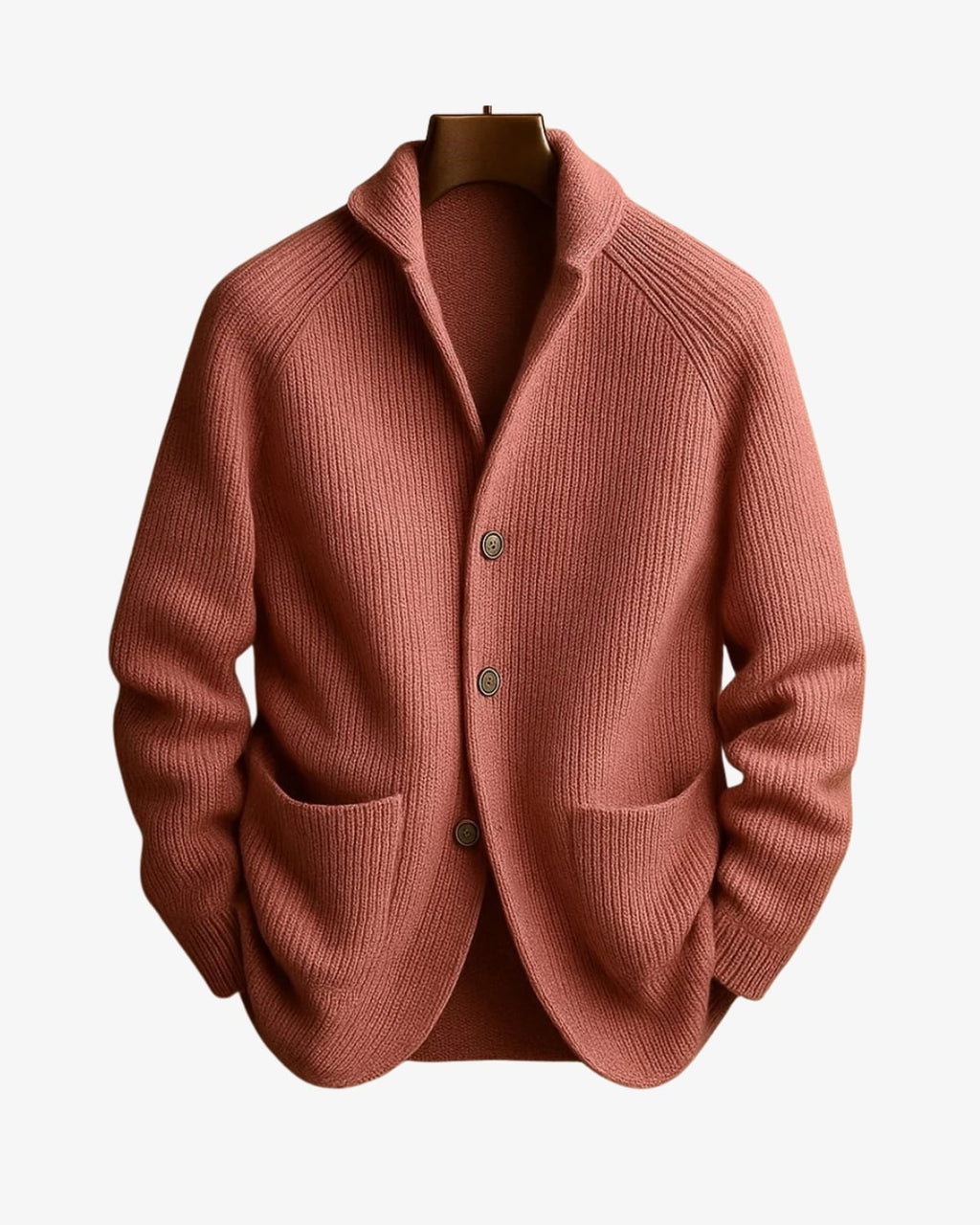 heren vest met knopen en staande kraag in roze