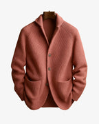 heren vest met knopen en staande kraag in roze