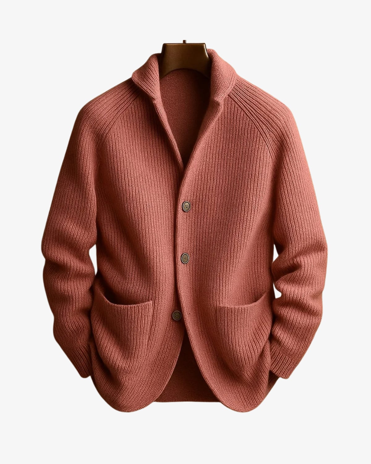 heren vest met knopen en staande kraag in roze