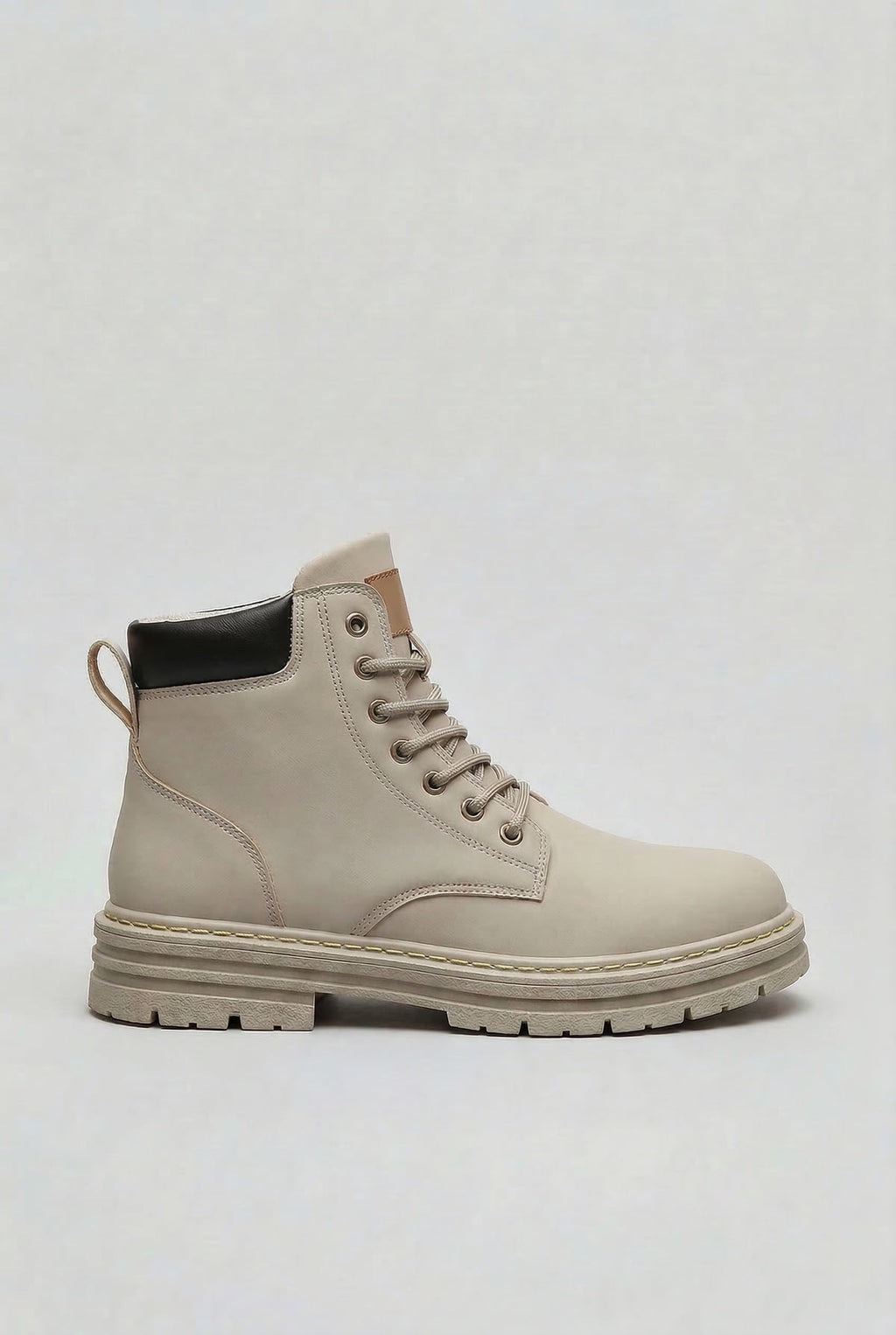 heren veterboots met hoge enkelsluiting in lichtgrijs