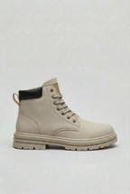 heren veterboots met hoge enkelsluiting in lichtgrijs
