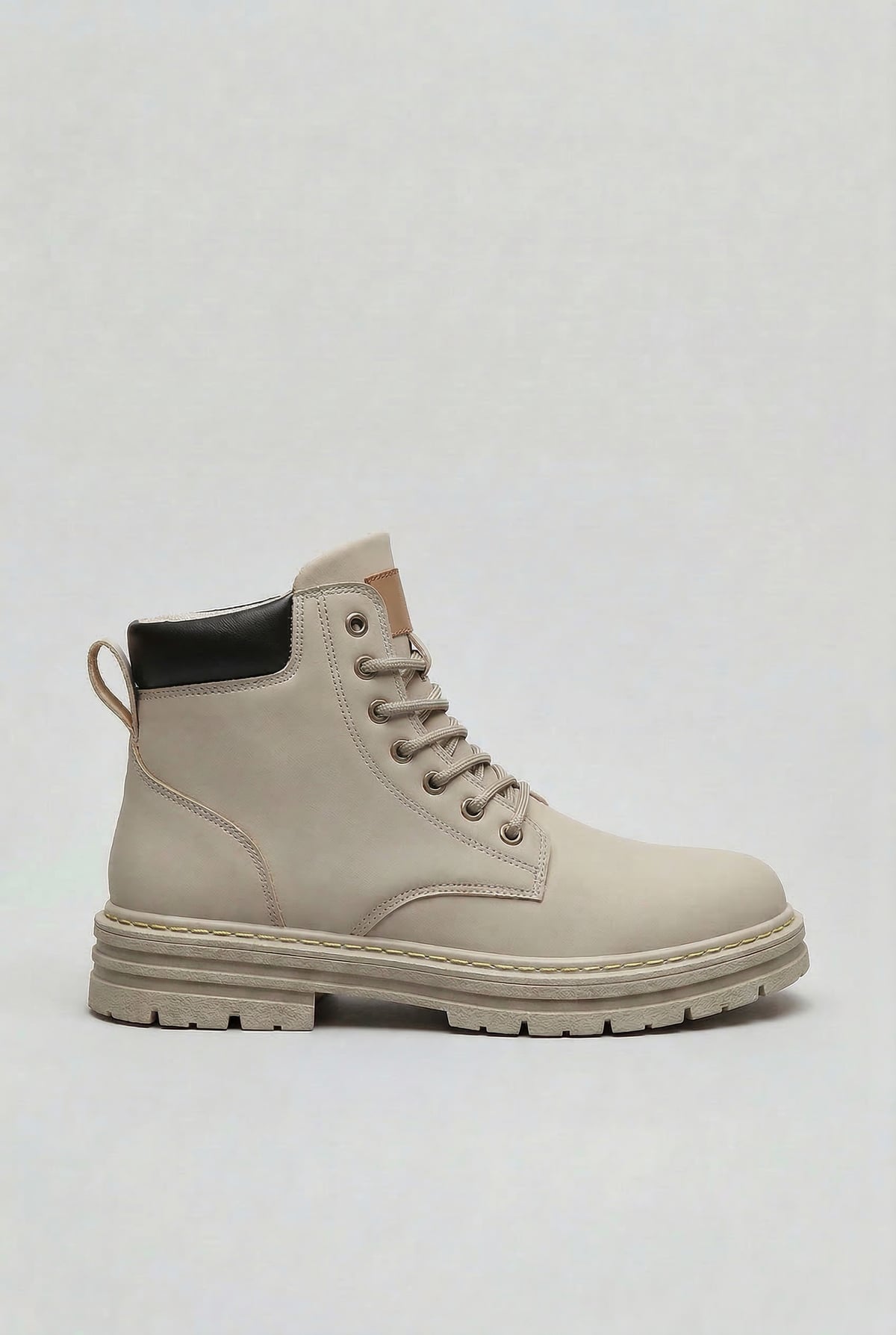 heren veterboots met hoge enkelsluiting in lichtgrijs
