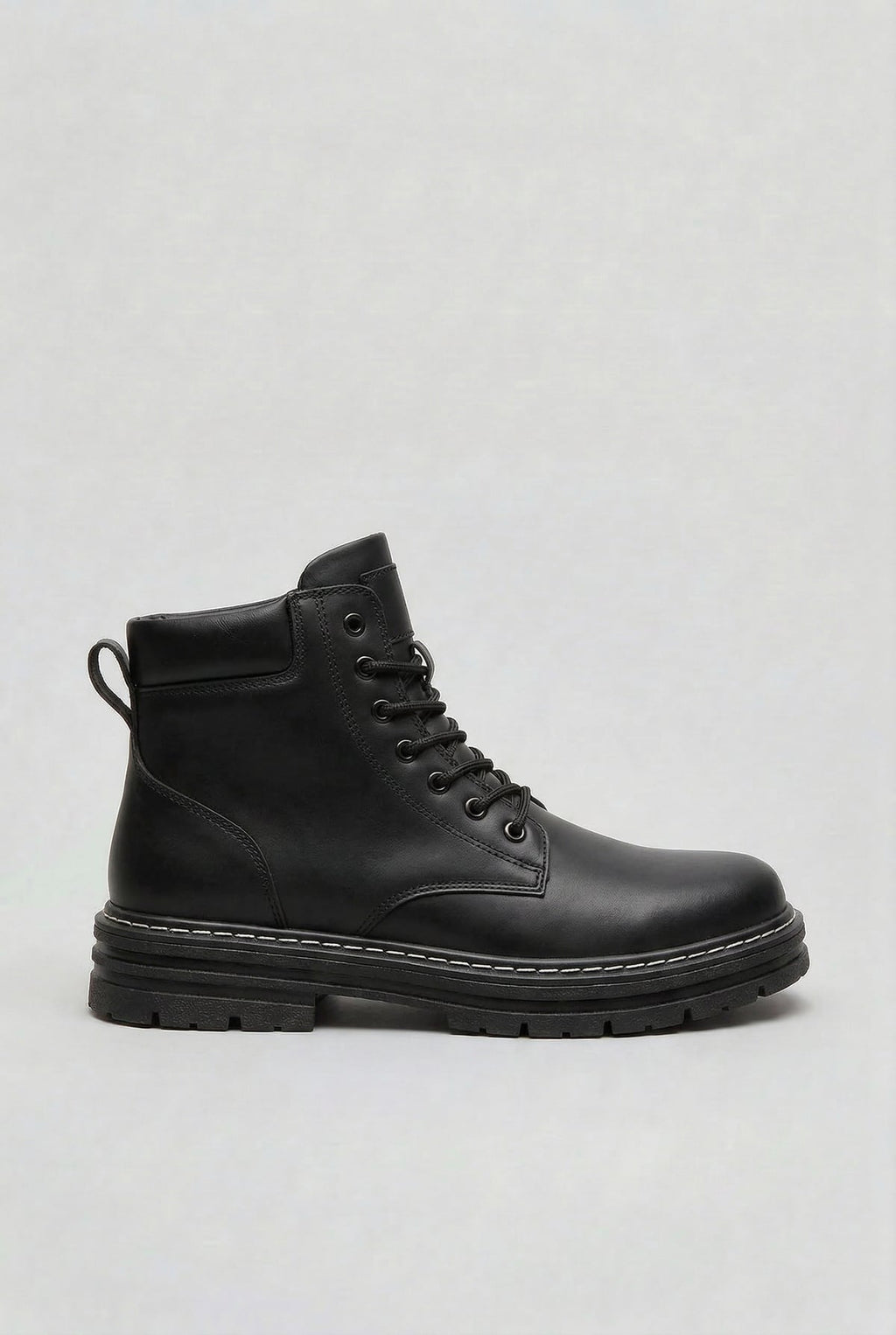 heren veterboots met hoge enkelsluiting in zwart