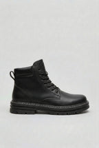 heren veterboots met hoge enkelsluiting in zwart