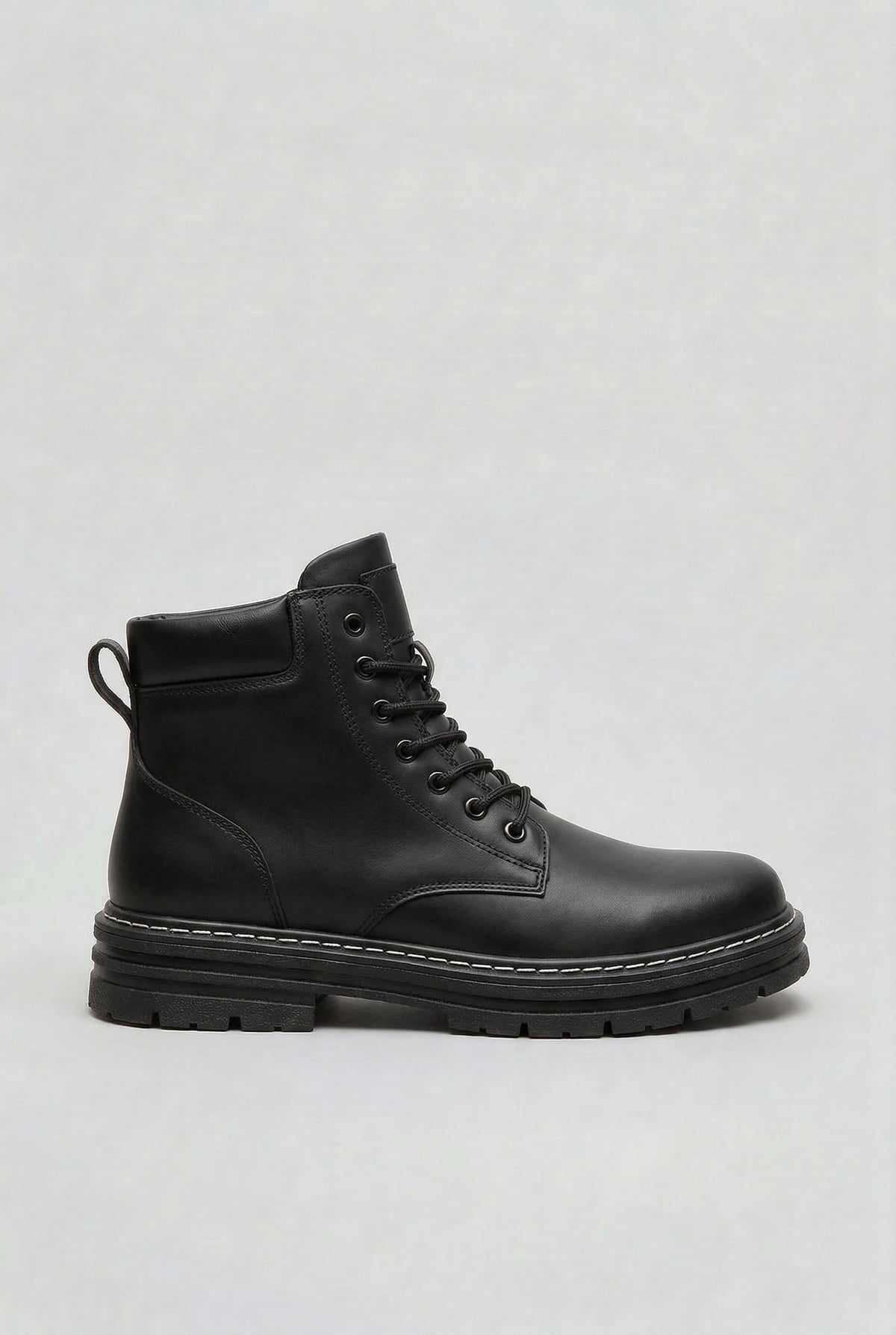 heren veterboots met hoge enkelsluiting in zwart