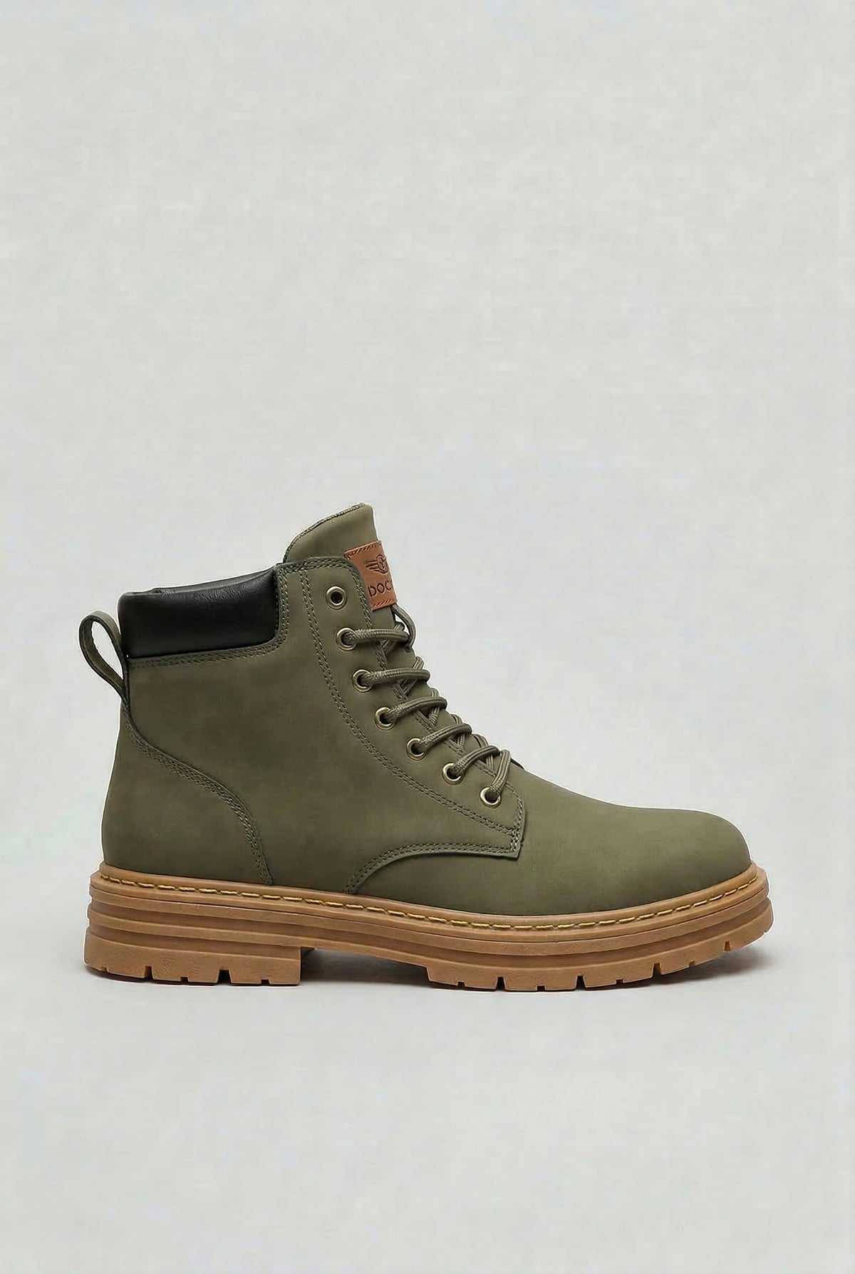 heren veterboots met hoge enkelsluiting in donkergroen