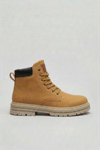 heren veterboots met hoge enkelsluiting in zandbruin