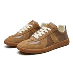 heren veterschoenen sneaker met ronde neus in bruin