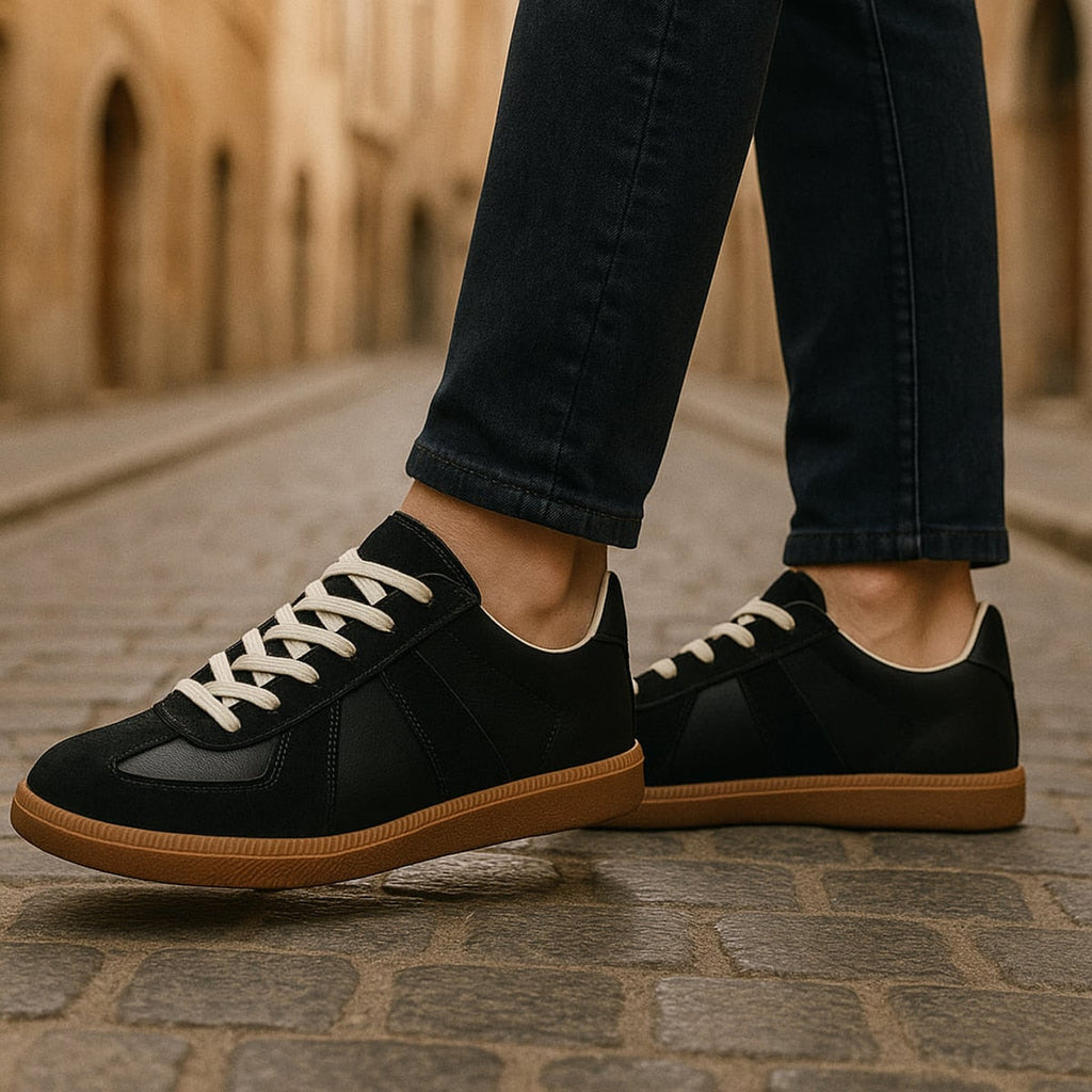 heren veterschoenen sneaker met ronde neus