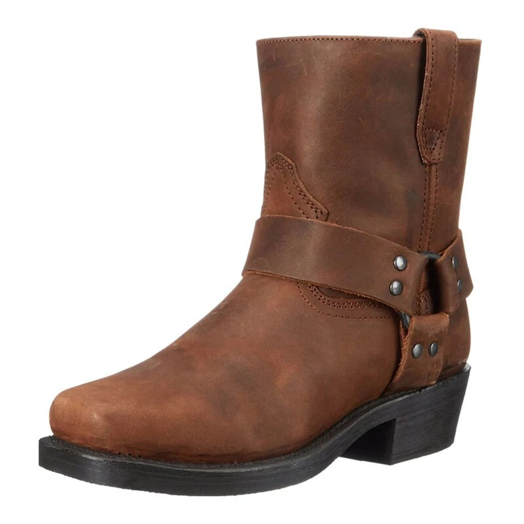 heren western harness boot met ritssluiting in donkerbruin